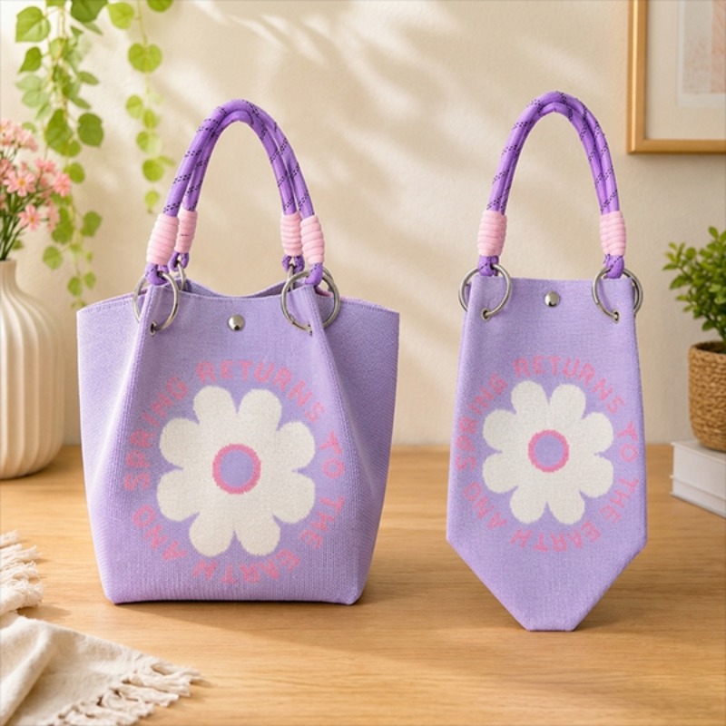 Floral Knitted Handbag