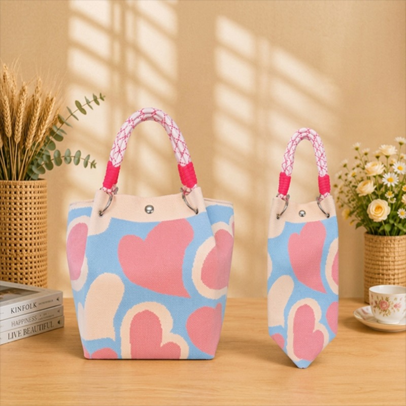 Colorful Floral Knitted Handbag
